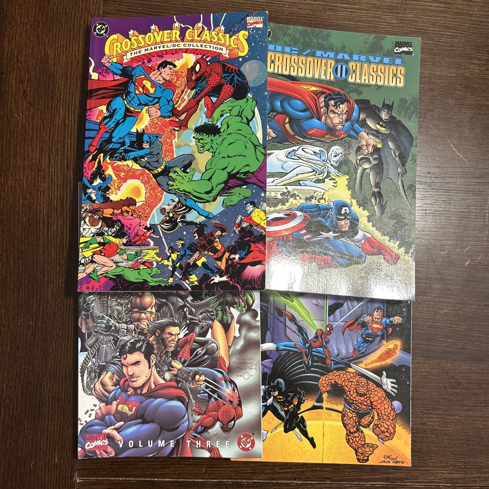 Marvel And DC Crossover Classics Vol 1 2 3 4 Rare OOP 4 Book Set Lot