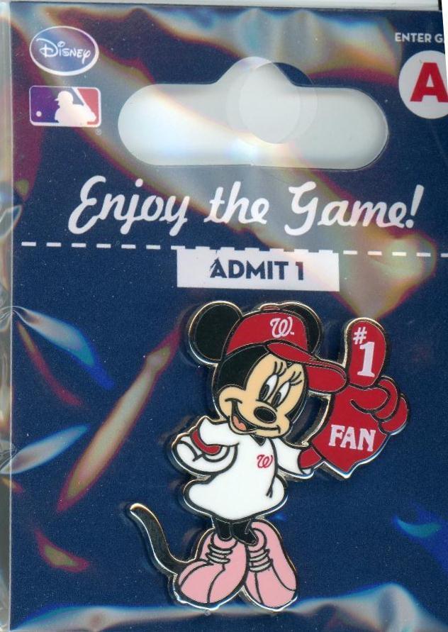 Nationals Disney Pin Choice Washington 2013 2014 Minnie Mouse Mickey Mouse NiP