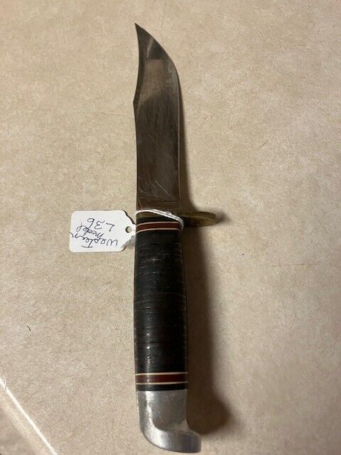 Vintage Western Leather Wrap Handle Hunting Knife. L36