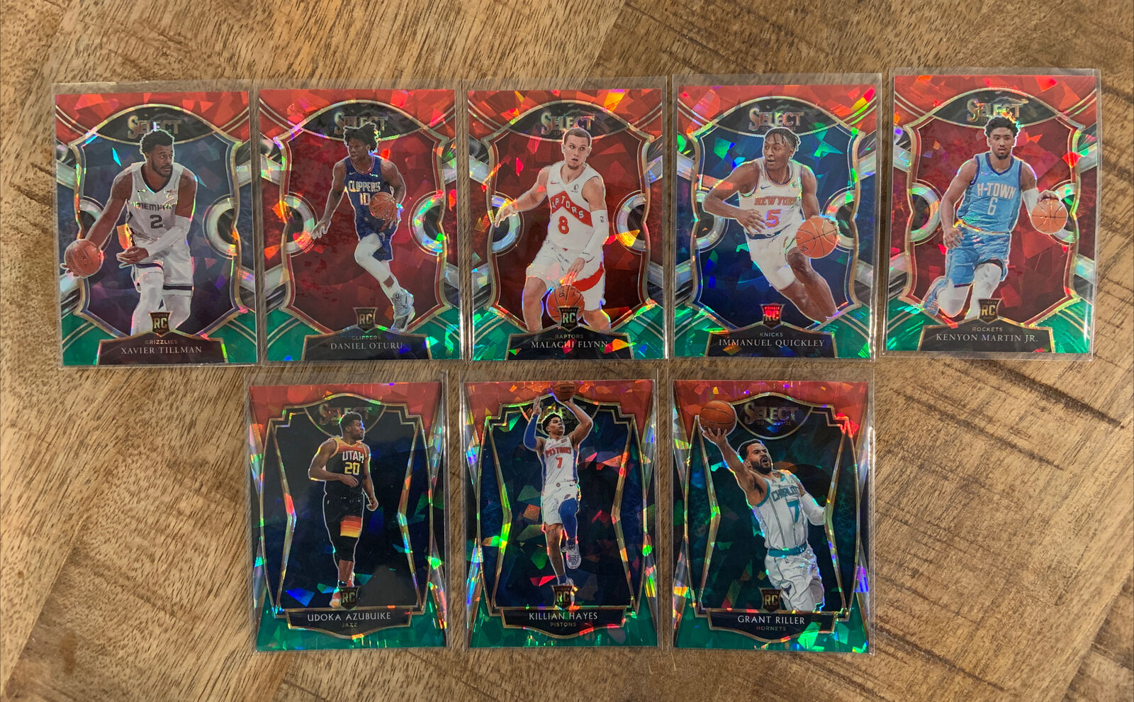 2020-21 Select Basketball Tri Color Ice Rookie Card Lot (8) Hayes Quickley Oturu