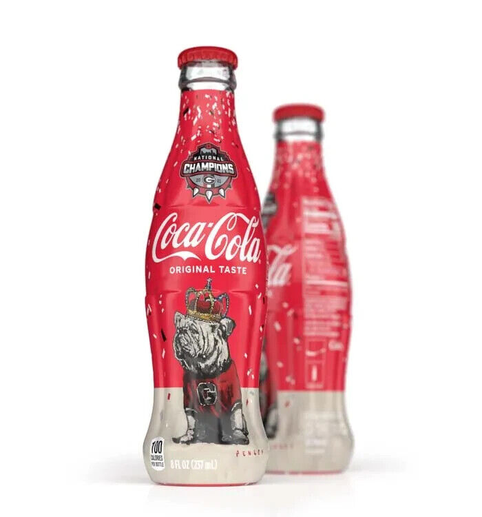 Georgia Bulldogs 2021 National Champions Coca Cola UGA Full Wrap Bottle NEW