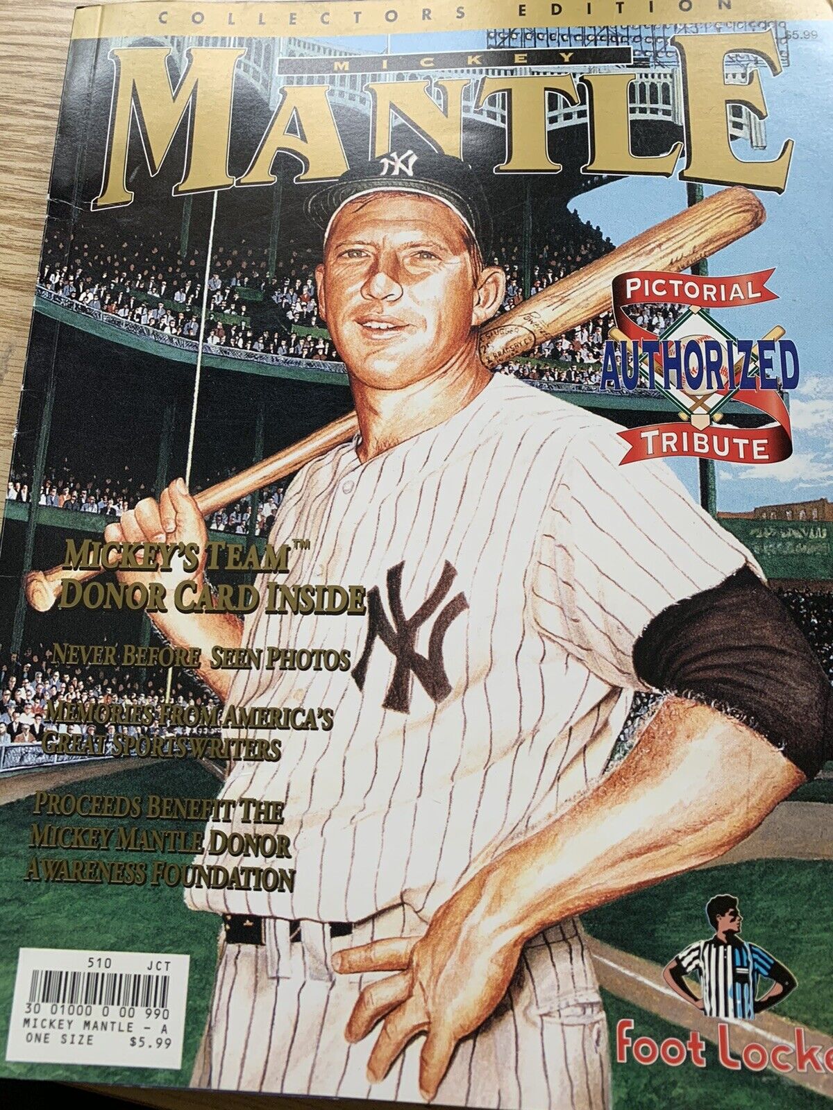 Mickey Mantle Pictorial Authorized Tribute 1931 1995 MLB New York Yankees VG-EX