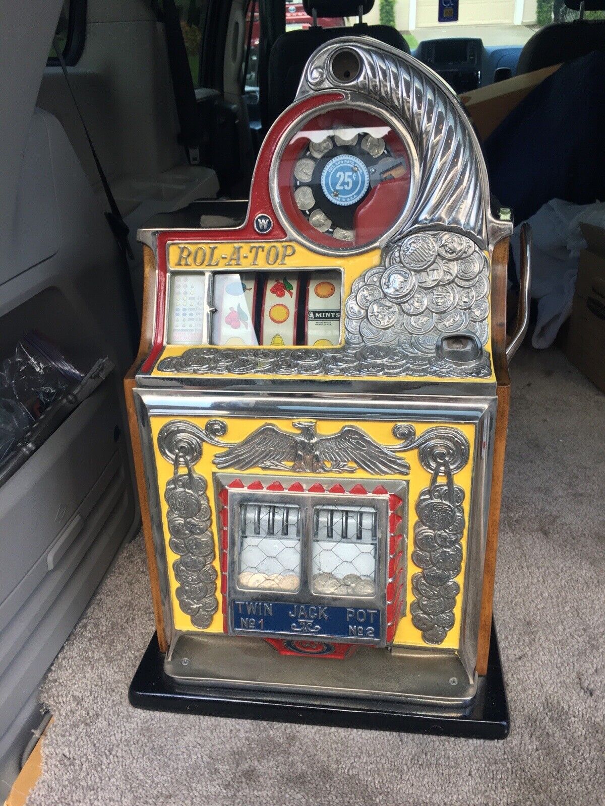 Antique Watling Rare 25 ct ROL-A-TOP slot machine 1930’s inExcellent Condition