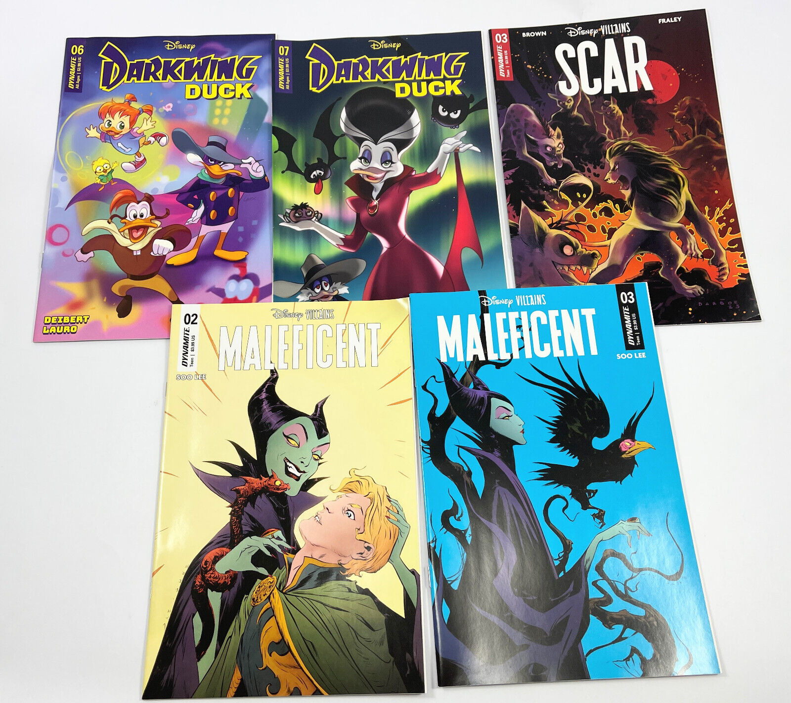 Darkwing Duck Disney 3 6 7 Scar 3 Maleficent 2 3 Dynamite Comics Lot of 6