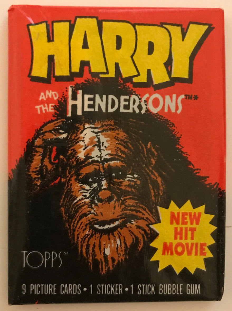 1987 Topps Harry And The Hendersons Cards, 1 Sealed Wax PACK From Box, 9 Cards