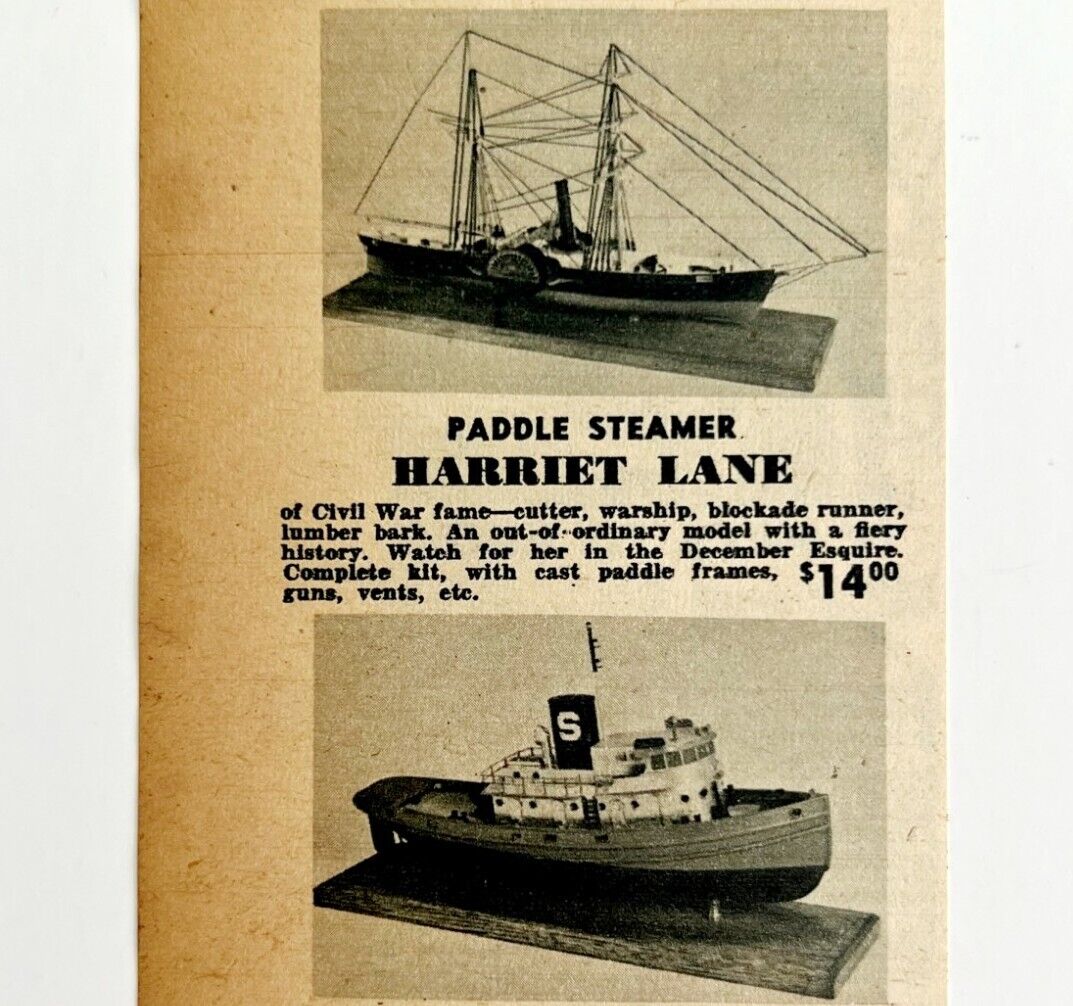 1949 Model Shipways Boat Advertisement Nautical Desoatch No. 9 Harriet Lane