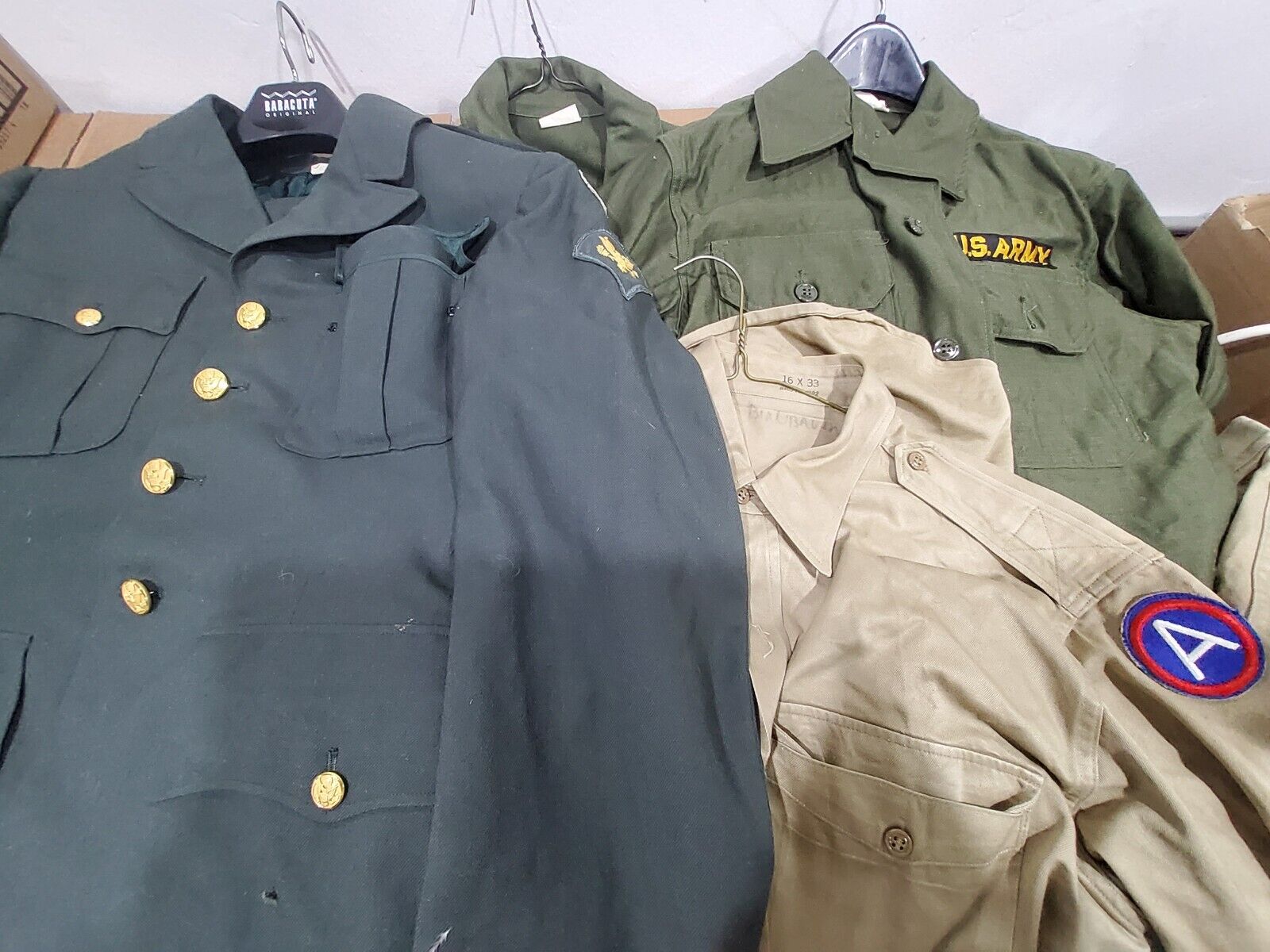 6pc Vietnam US Army Dress Green Jacket Pants W/ 2 Green Shirts Pants 1 Tan Shirt