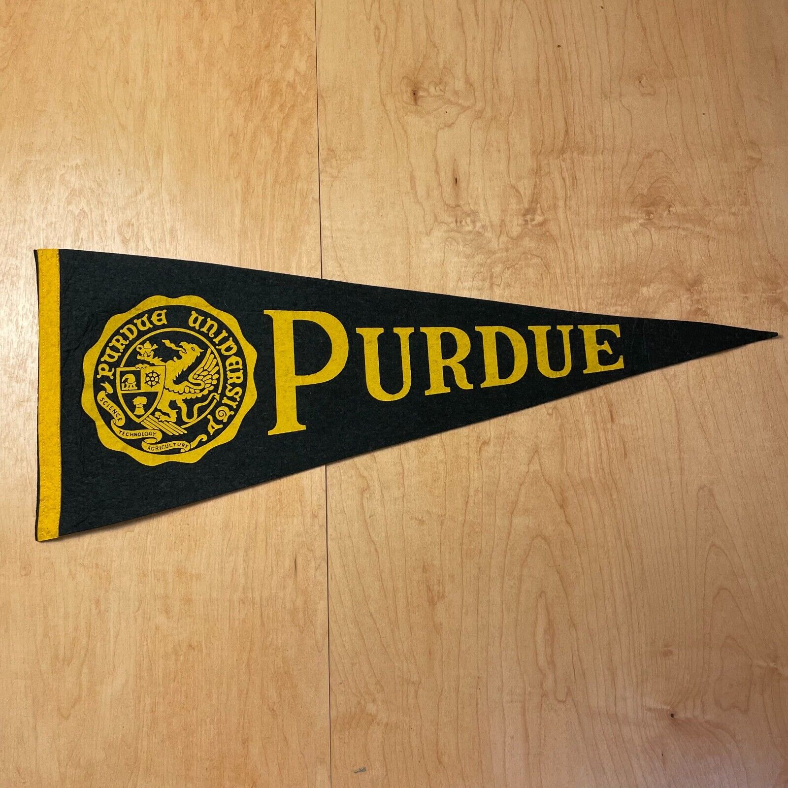 Vintage 1950s Purdue University 12x28 Felt Pennant Flag