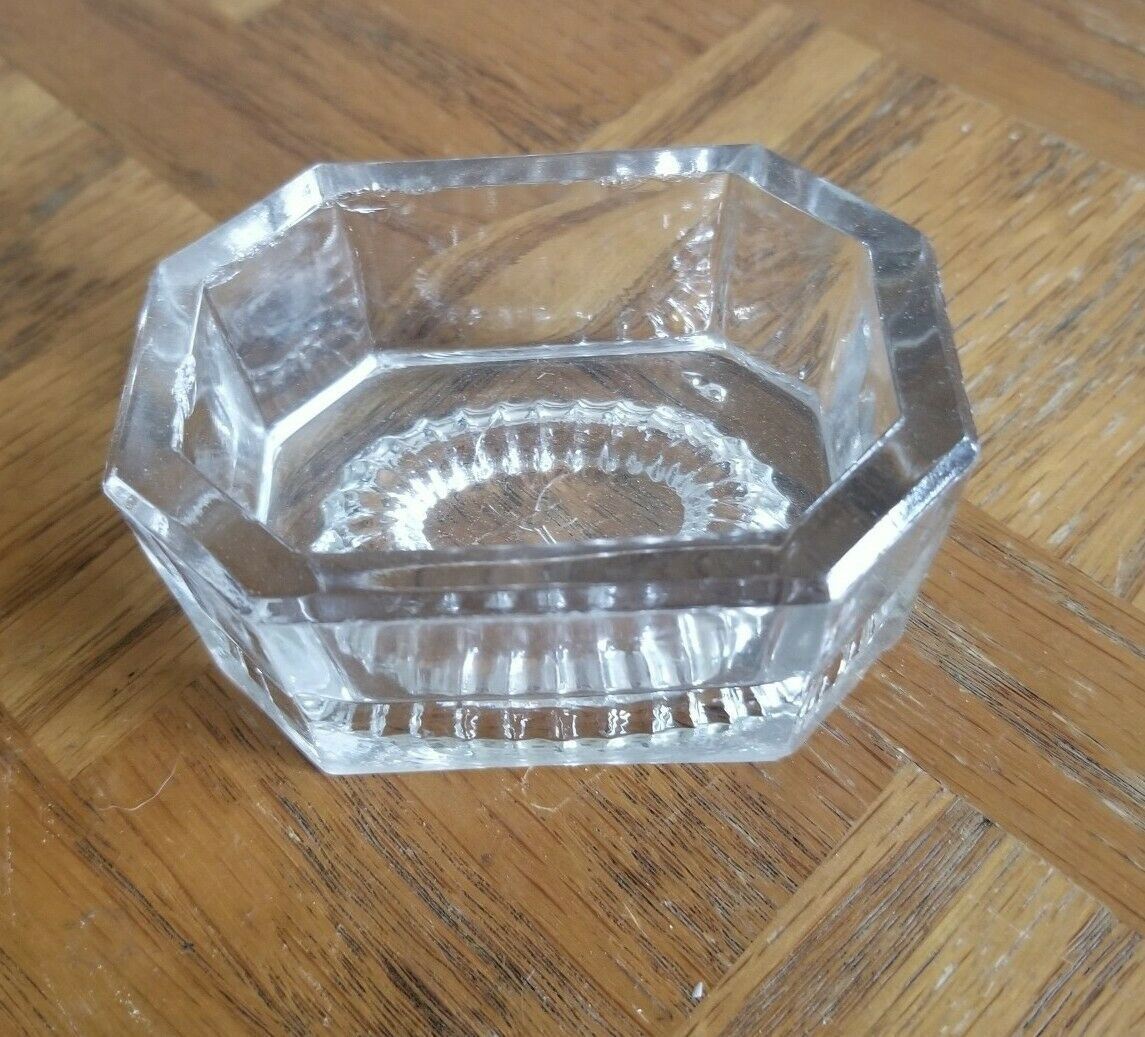 Antique EAPG Open Salt Cellar Dip Dish TUB Pressed Pattern Glass Old THICK