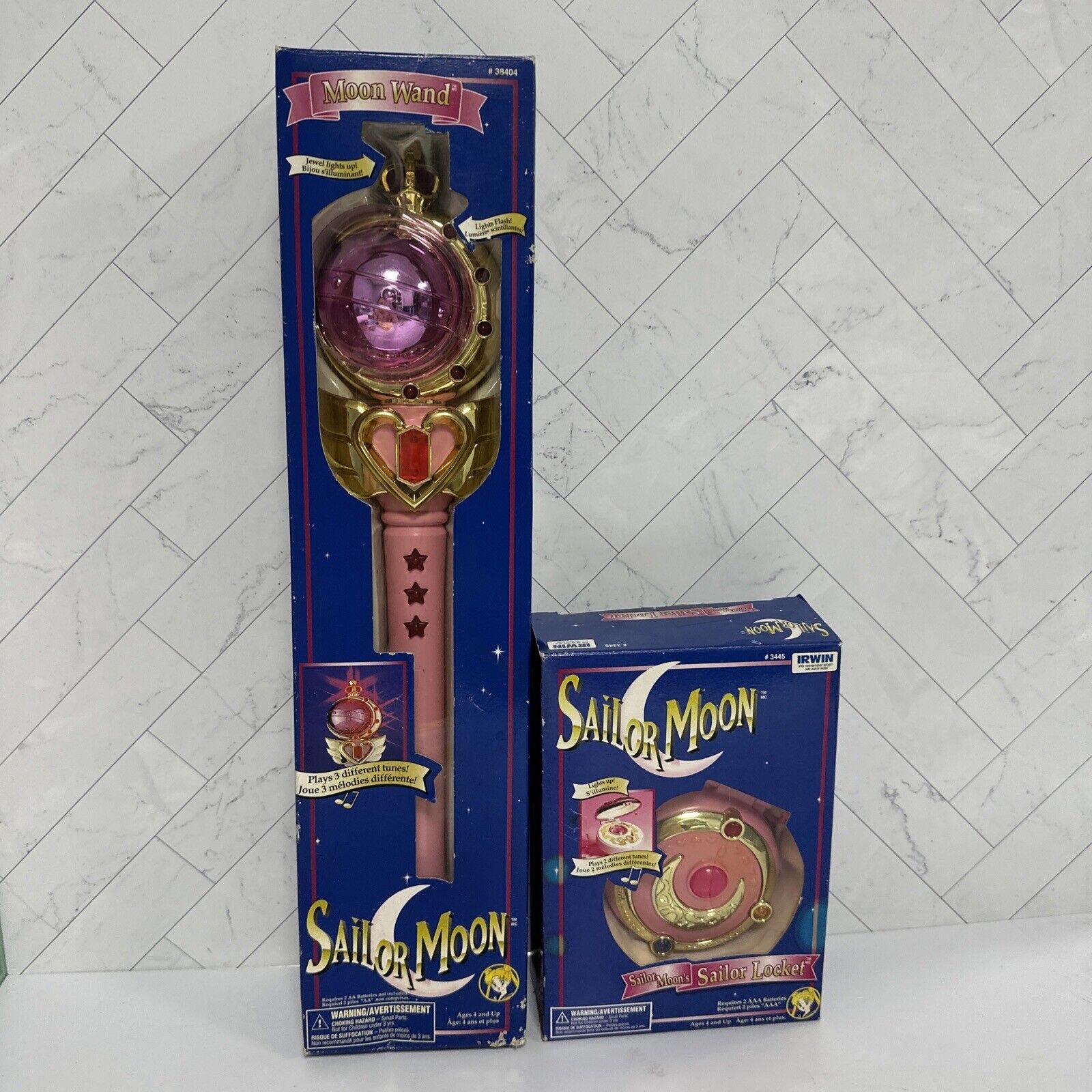 Sailor Moon 1997 Moon Want and Sailor Locket 1995 - Both IN box - SEE NOTES