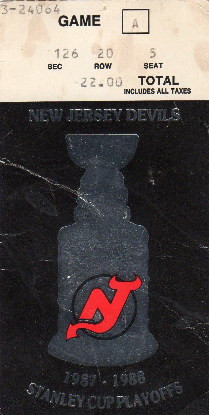  1ST HOME PLAYOFF GAME EVER TICKET STUB 1988 NY ISLANDERS @ NEW JERSEY DEVILS
