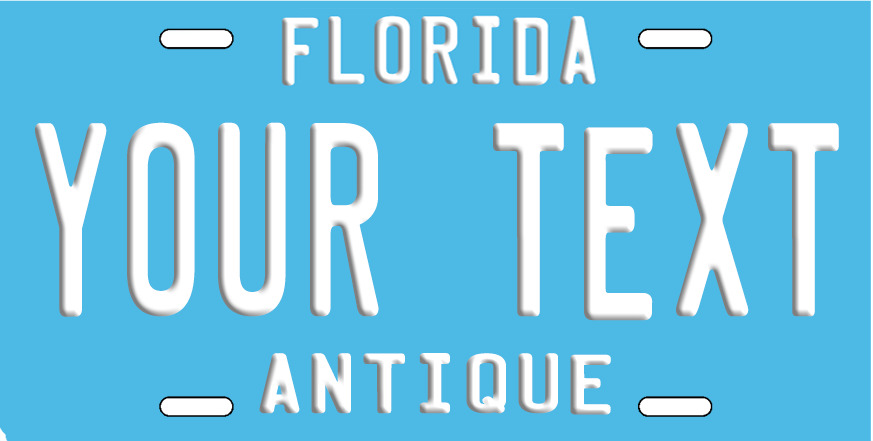 Florida License Plate Antique Personalize Add Your Own Text