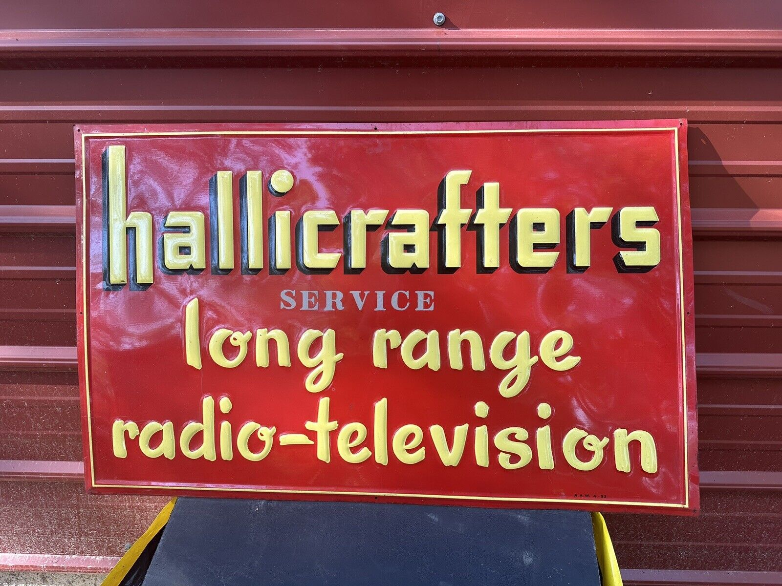 Vintage Hallicrafters Radio And TV Repair Tin Sign Advertising READ