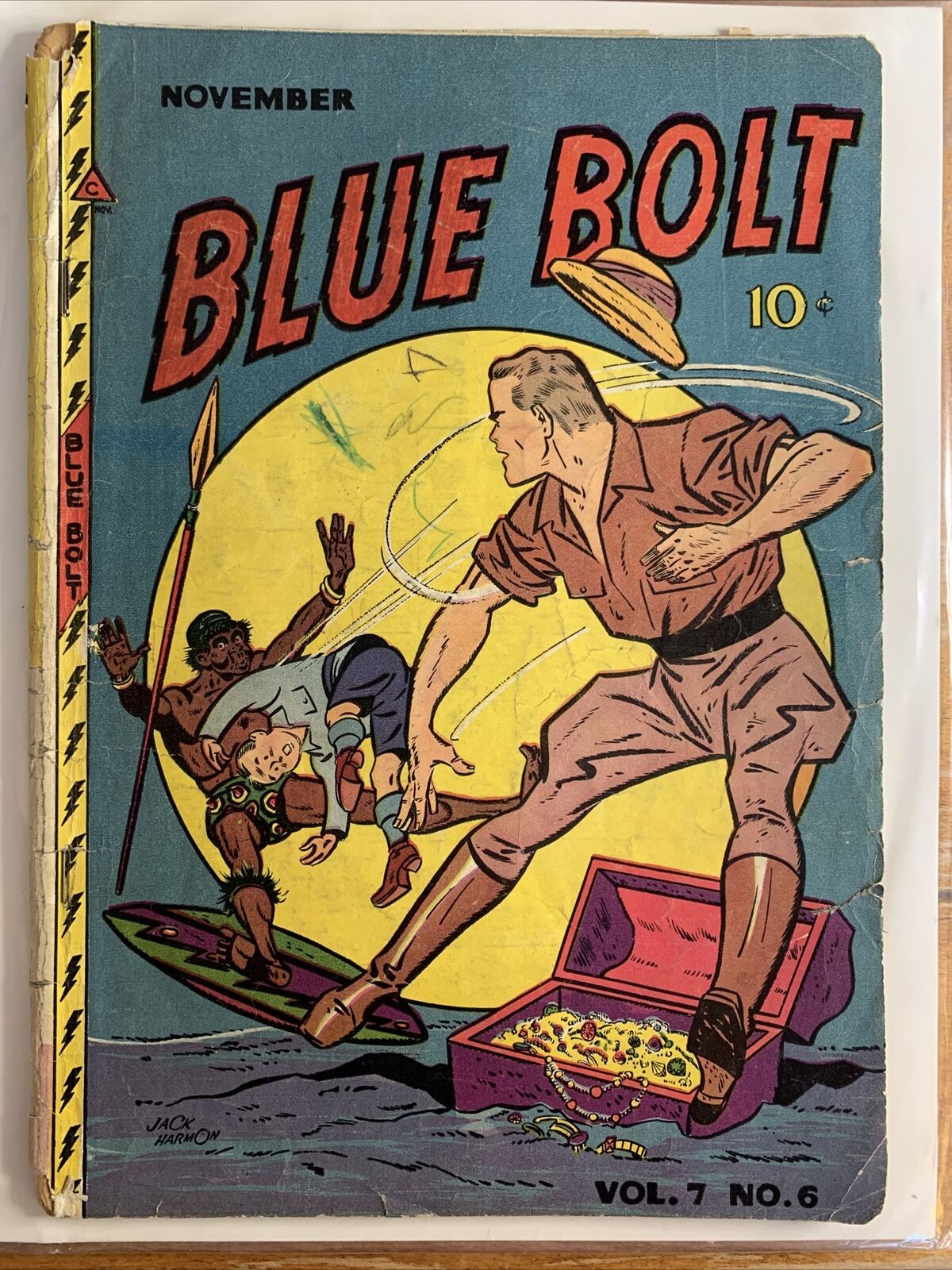 BLUE BOLT Vol 7 No. 6 (#72) (1946) Dick Cole, SGT Spook, Edison Bell Complete
