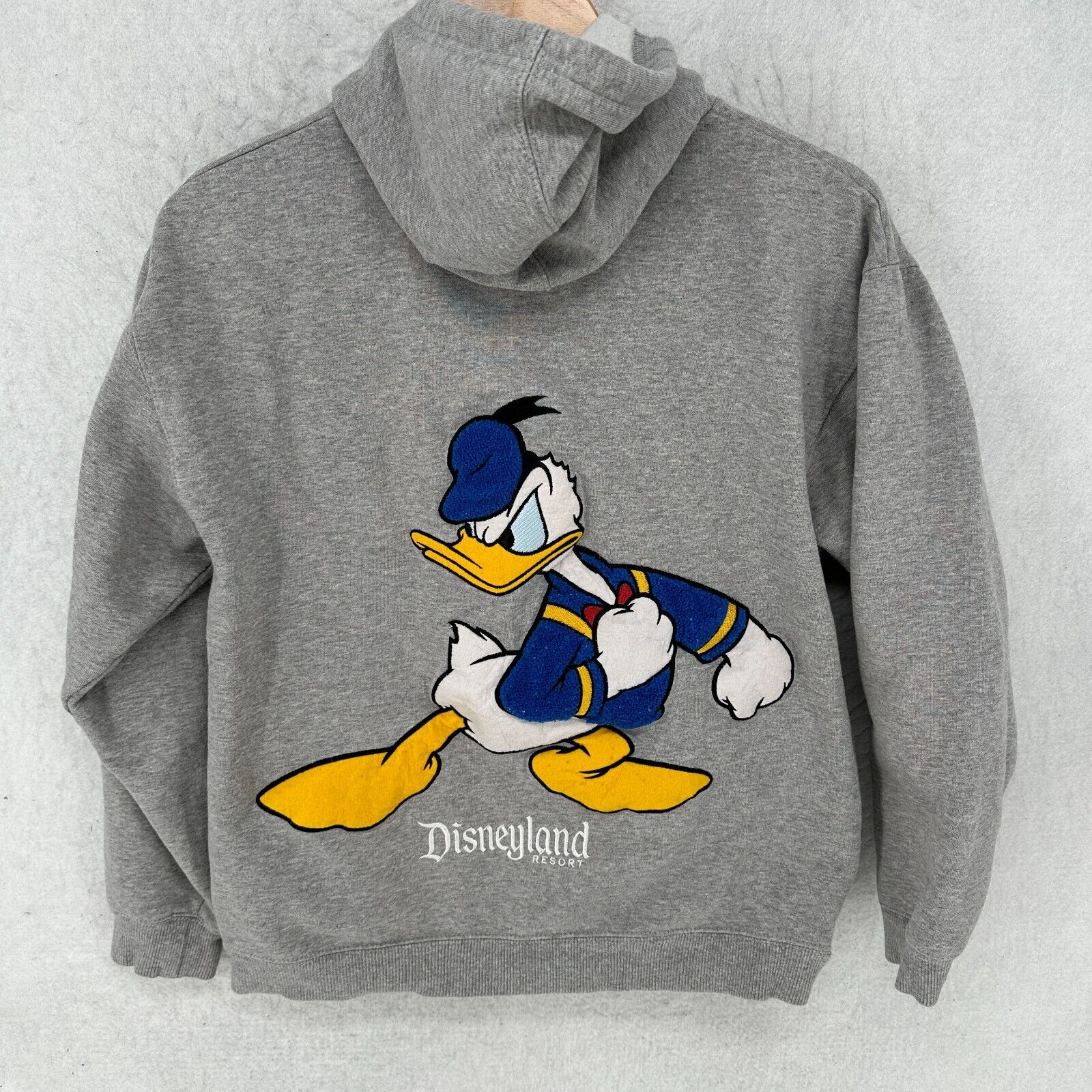 Vintage Disneyland Resort Donald Duck Hoodie Adult Small Full Zip Sweatshirt *