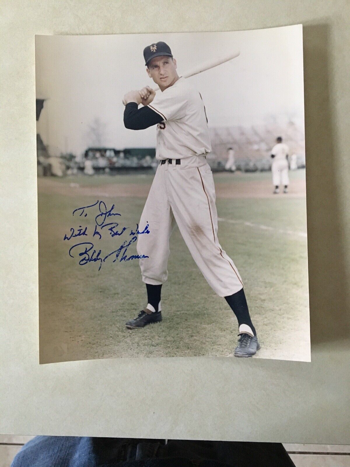 Signed Autographed Bobby Thomson 8x10 COLOR Photo New York Baseball Giants