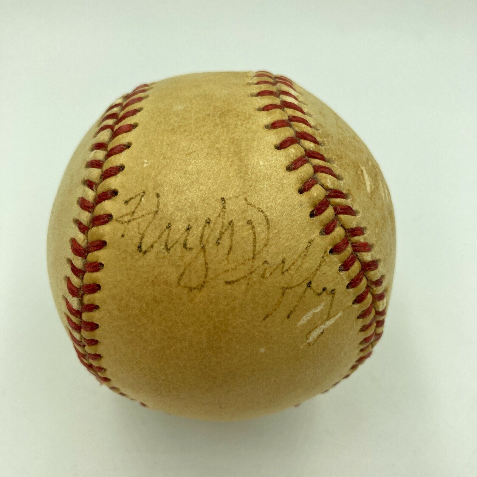  Hugh Duffy Single Signed 1940's American League Baseball PSA DNA COA