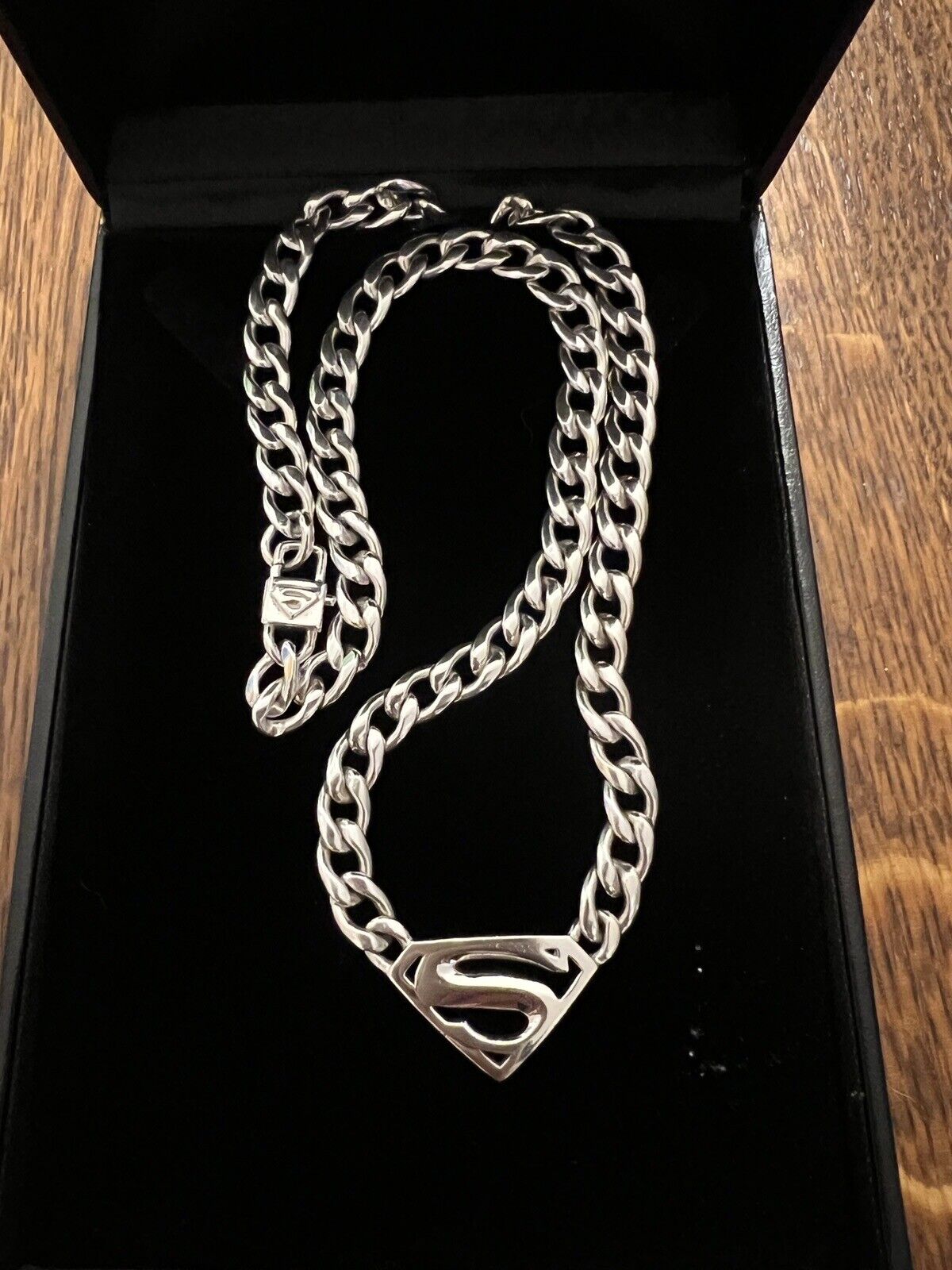 Rare Robert Lee Morris 925 Sterling Silver Superman Chain Necklace 20in 58 Gram