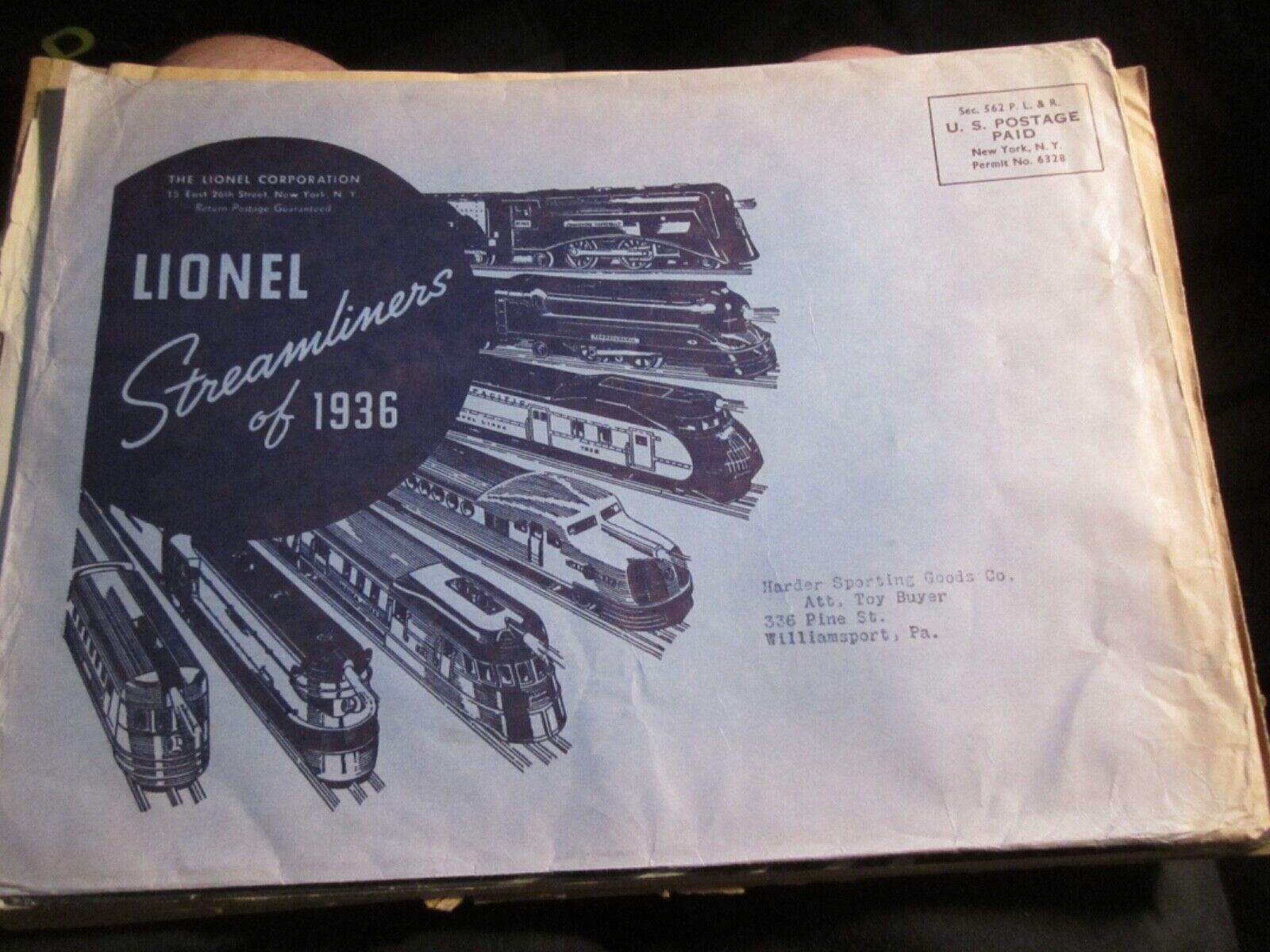 VINTAGE 23 COMPANY ADVERTISING ENVELOPES EMPTY LIONEL - TOYS - SPORTING-  BBA-50