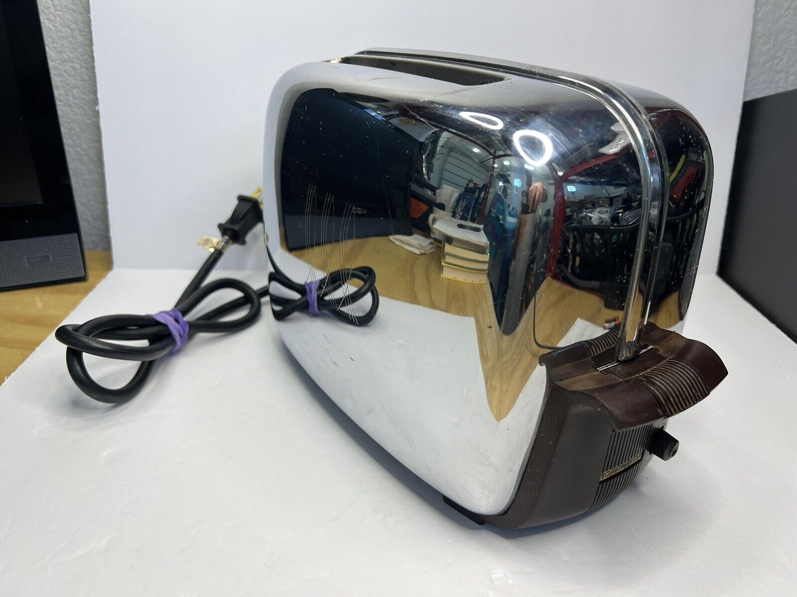 Vintage 1950s Toastmaster Chrome Electric Toaster 1B14 Art Deco USA Retro Works