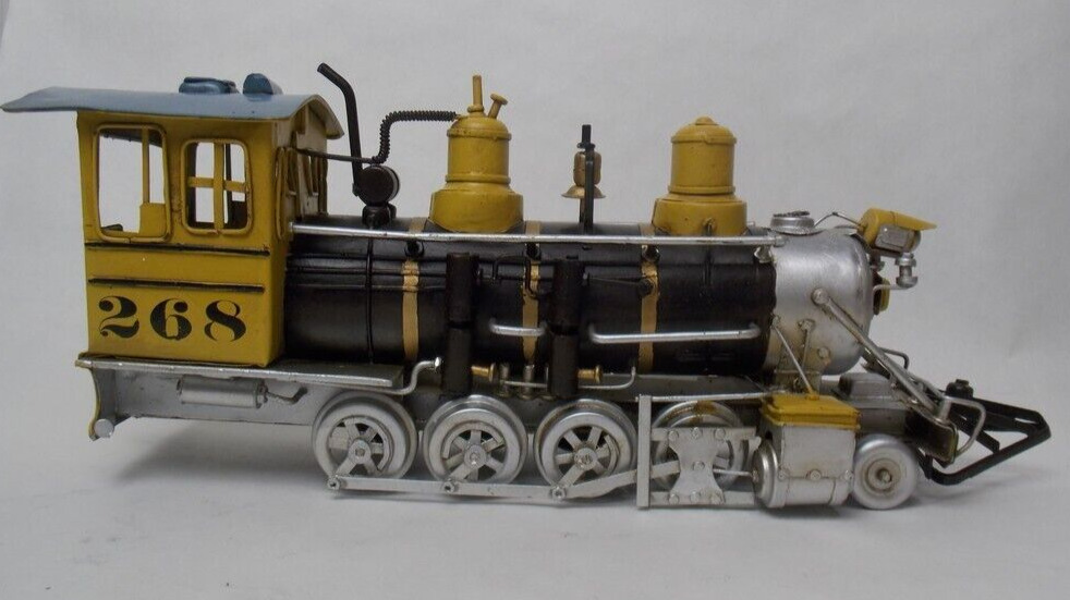 Locomotive Train Engine 268 JLTN1926AM-YBK Yellow Blue Steel Statue Detailed