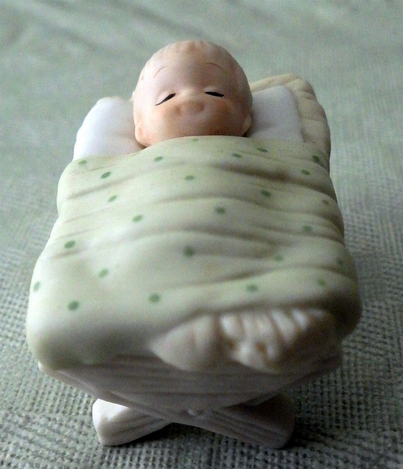 Vintage LEFTON China Baby in Cradle - Excellent Condition