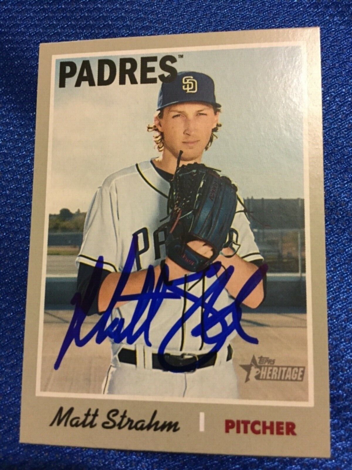 2019 Topps Heritage San Diego Padres Matt Strahm Autographed Card #314