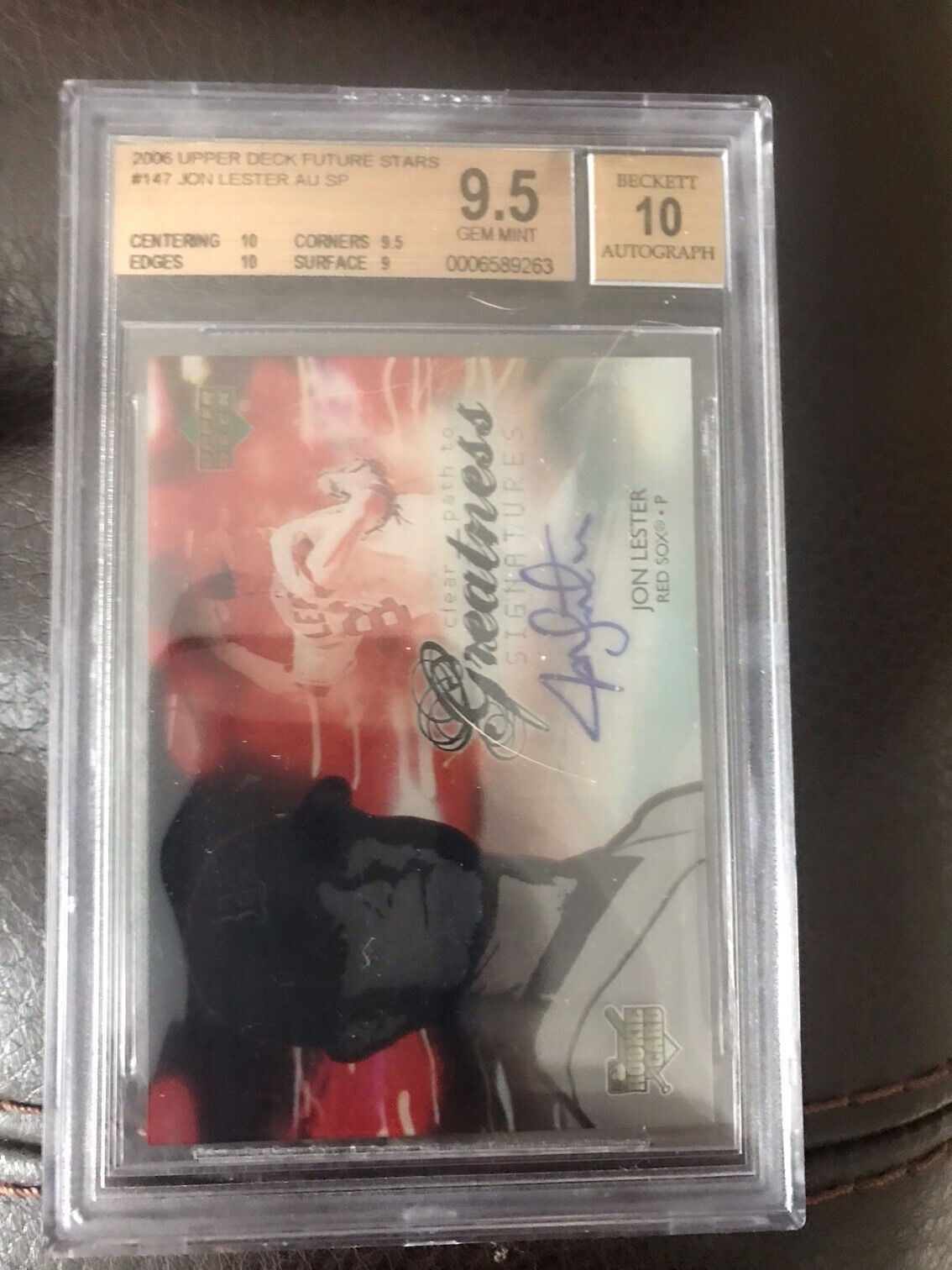 2006 UPPER DECK JON LESTER CLEAR PATH TO GREATNESS AUTO ROOKIE BGS 9.5/10 Auto 