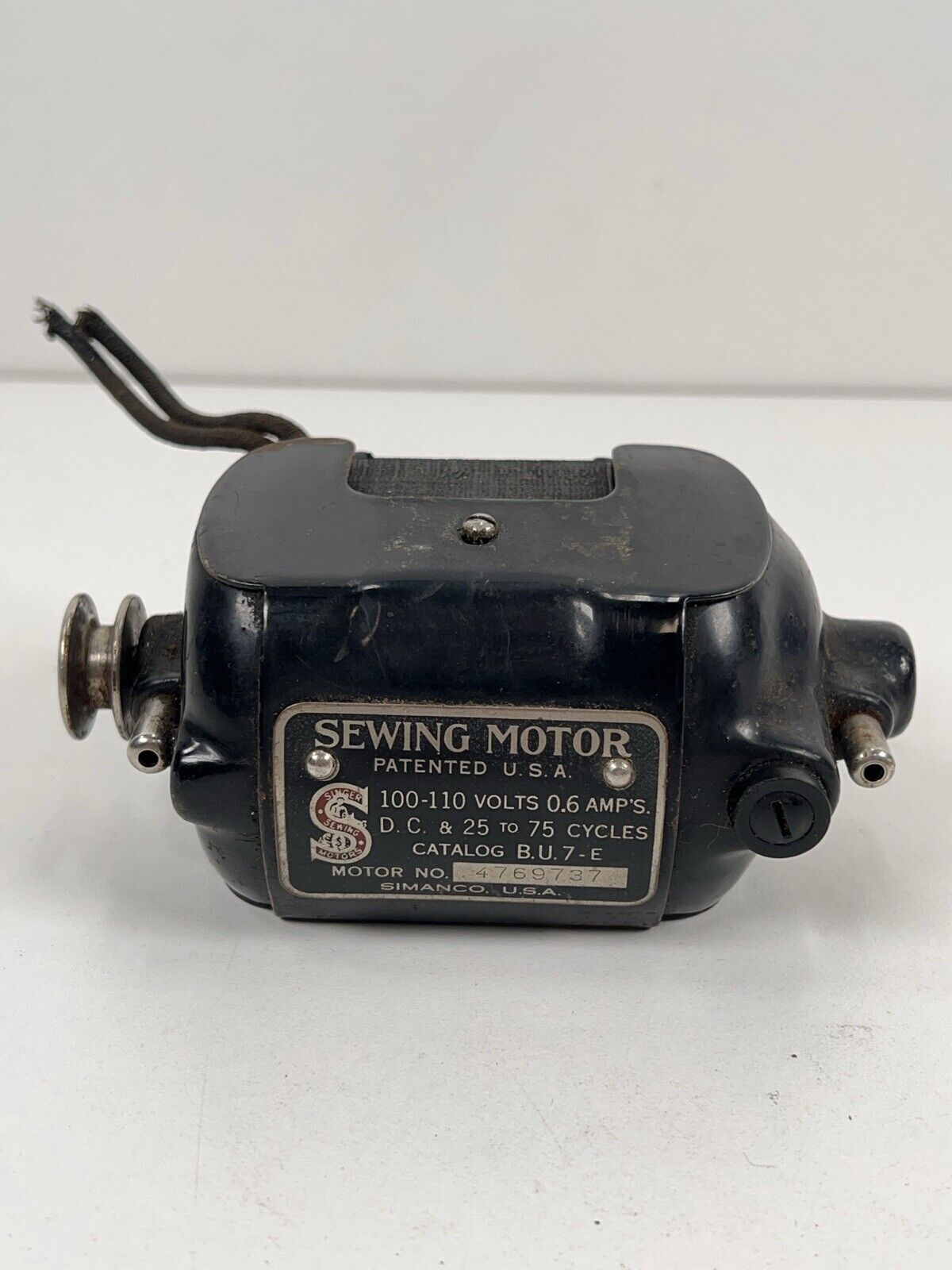 Antique Vtg Singer Sewing Machine Motor B.U.7-E Tested Working BU7E