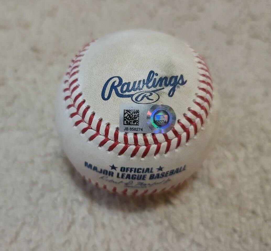 JESUS AGUILAR GAME USED HOMERUN BALL INDIANS BREWERS MARLINS MLB HOLO