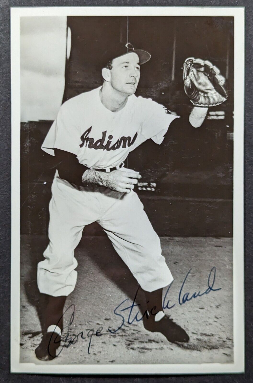 George Strickland 1950\'s Cleveland Indians Signed Photo Postcard
