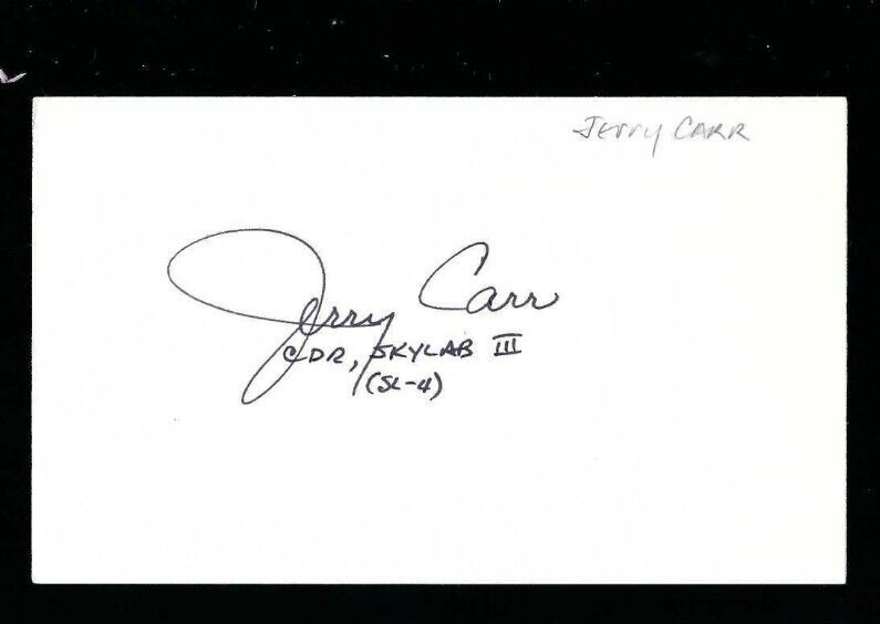 Jerry Carr signed 3x5 card NASA Shuttle Astronaut Space Astronaut