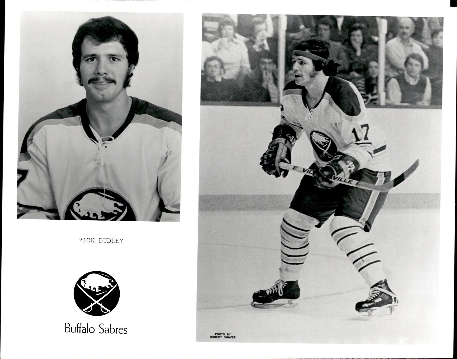 PF8 Original Photo RICK DUDLEY 1970s BUFFALO SABRES LEFT WING CLASSIC NHL HOCKEY