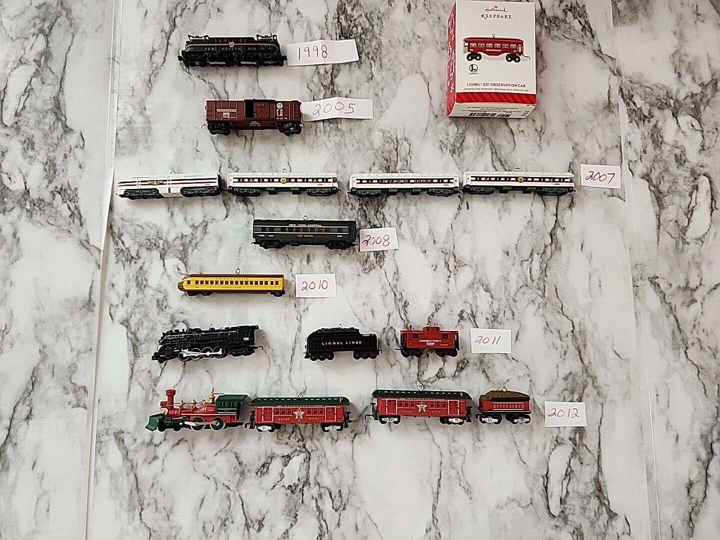 Lot Of 16 Hallmark Lionel Train Ornaments 1998-2014