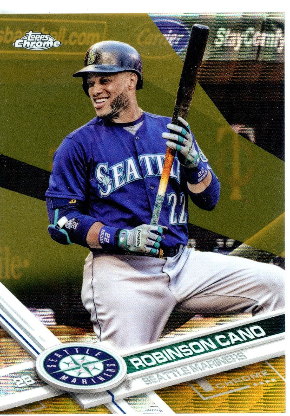 2017 Topps Chrome Gold Wave Refractor #90 ROBINSON CANO Mariners 08/50