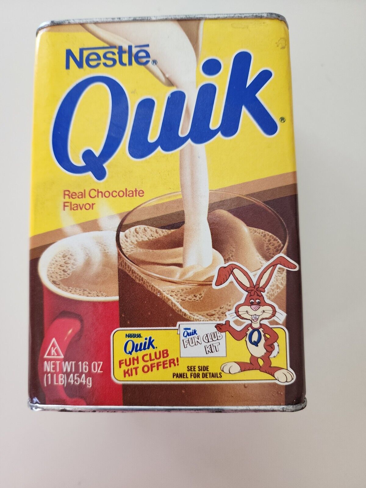 Vintage Nestle Quik Tin Container Chocolate Flavor 8 Oz Milk Drink Mix Rabbit