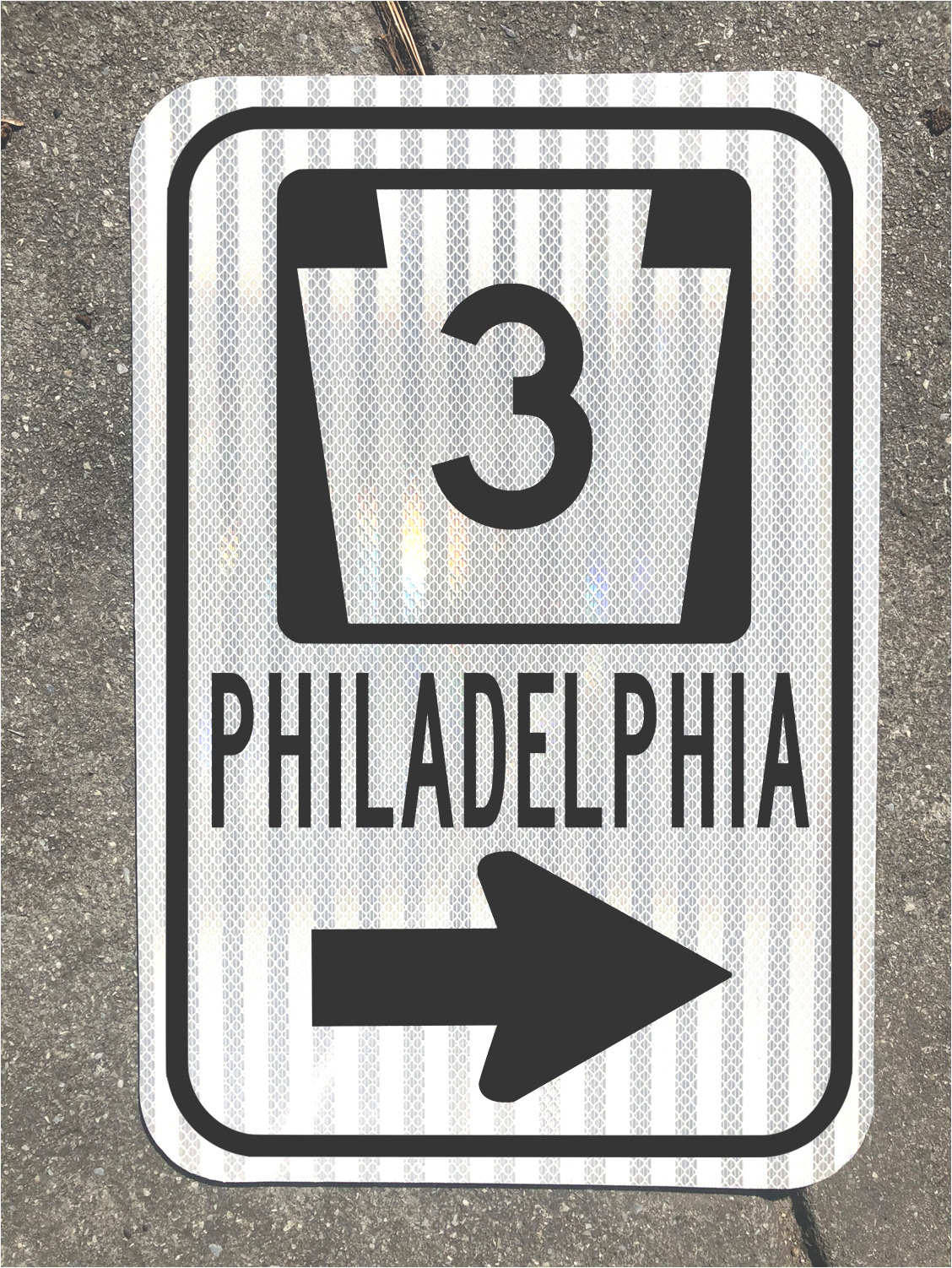 PHILADELPHIA PA Highway 3 road sign 12\