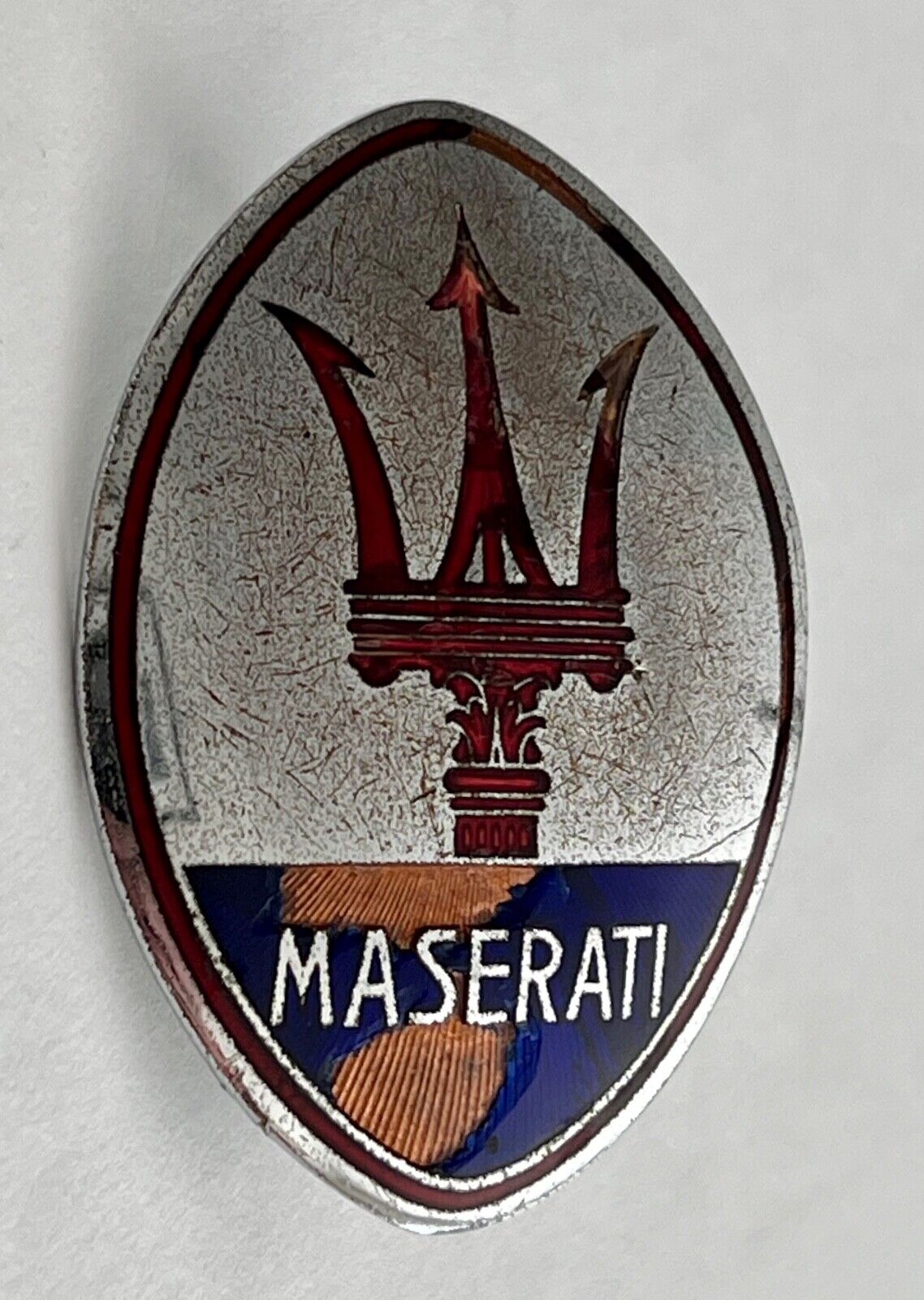 Vintage Enamel Maserati Badge OMEA Milano