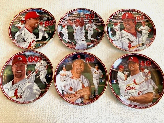 First 6 Mark McGwire St. Louis Cardinals collector plates with certificates