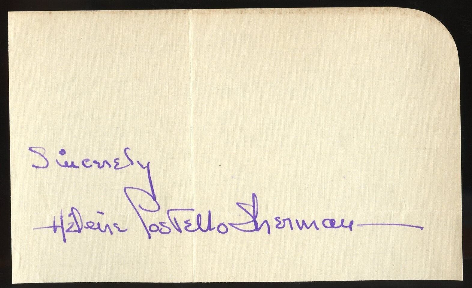 Helene Costello Sherman d1957 signed autograph 3x5 Cut Actress Silent Film Era