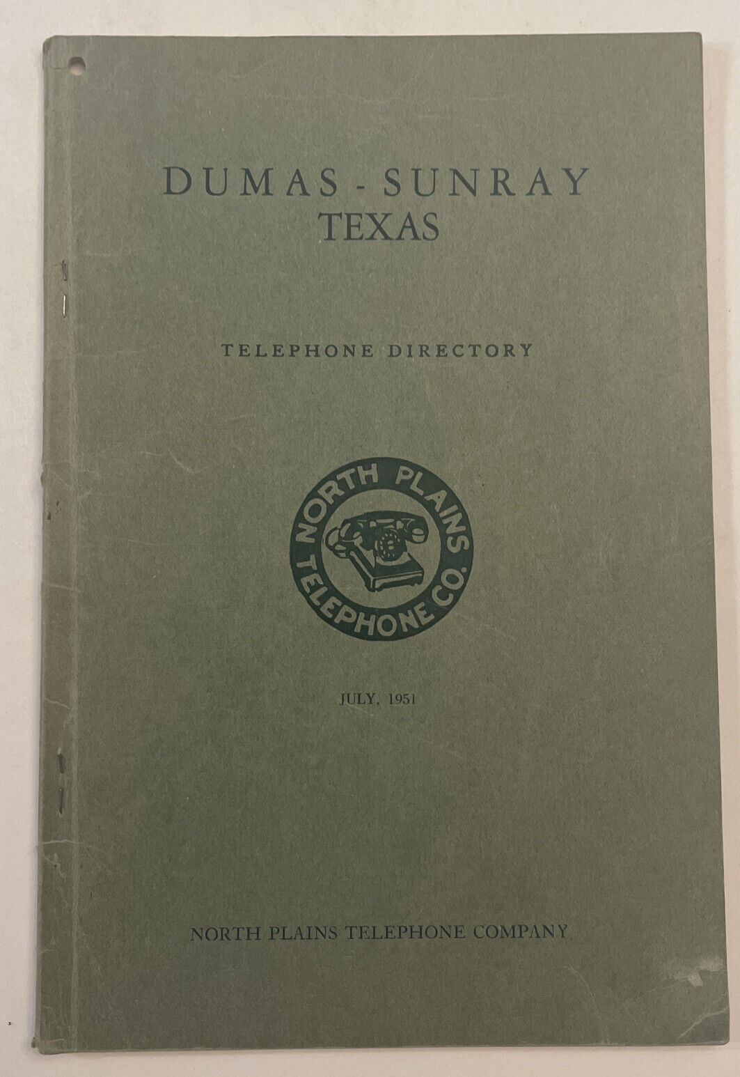 1951 Dumas - Sunray  , TX North Plains Telephone Company Directory