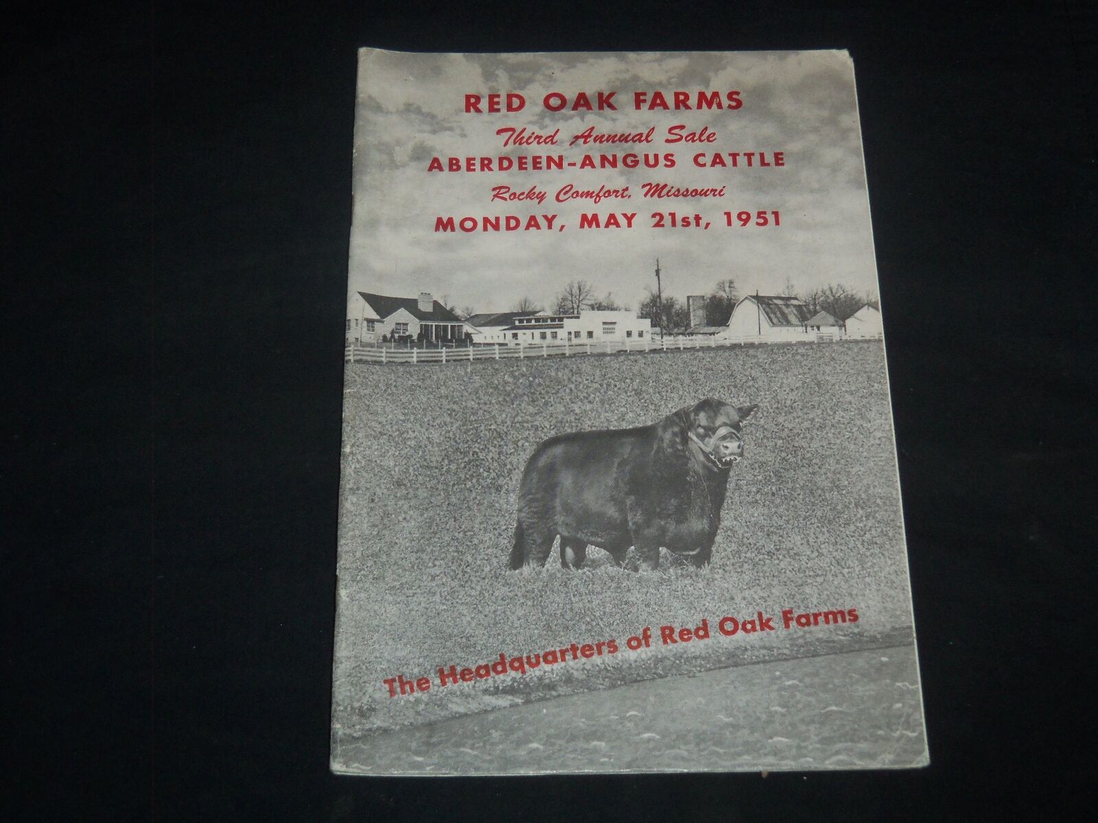 1951 RED OAK FARMS ANGUS BREEDERS\' CATTLE THIRD ANNUAL SALE CATALOG - J 9228