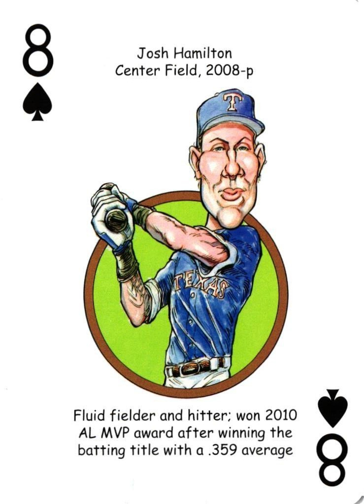 Josh Hamilton Center Field Texas Rangers Single Swap Playing Card