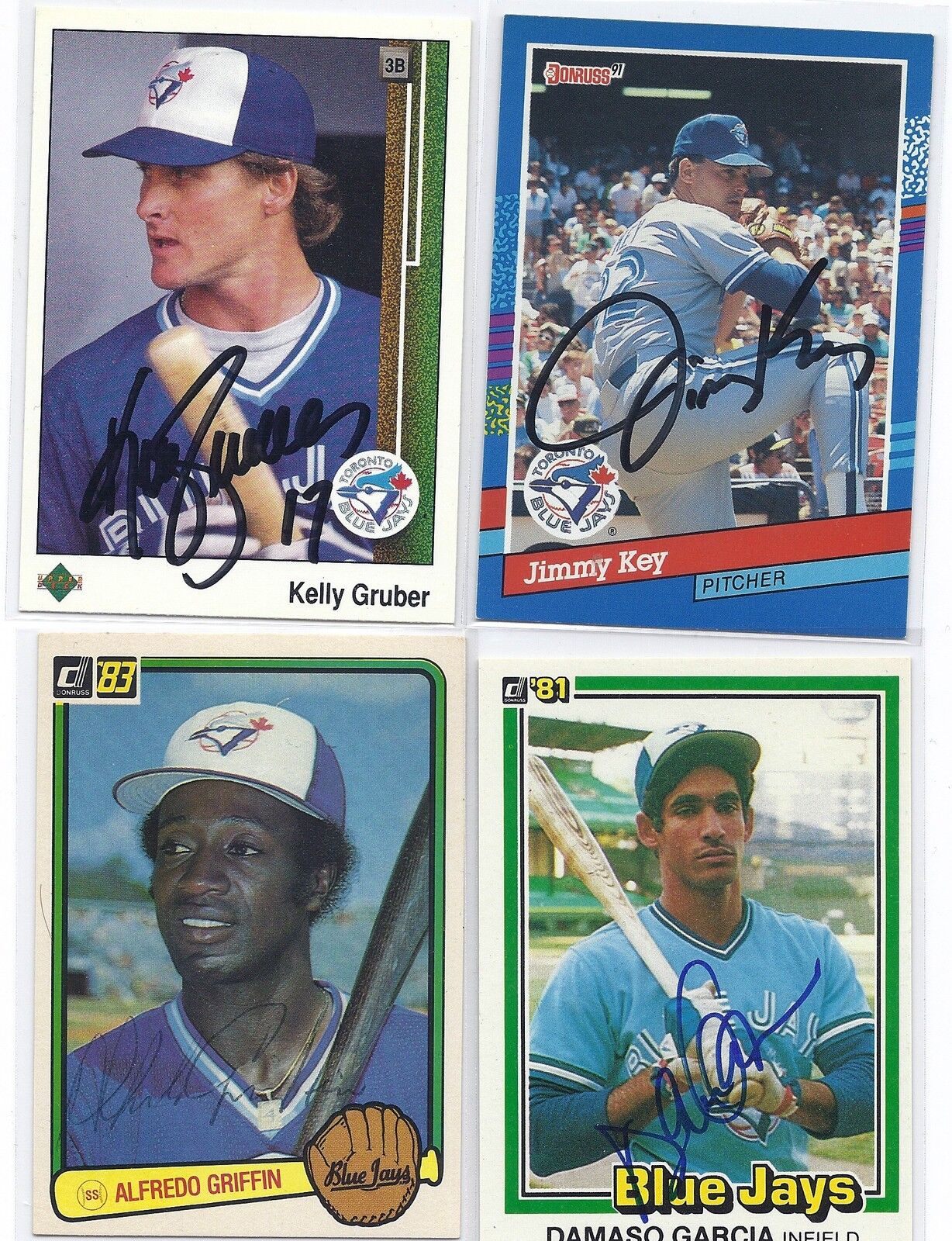 1989 UD #575 Kelly Gruber Toronto Blue Jays Autographed Baseball Card  