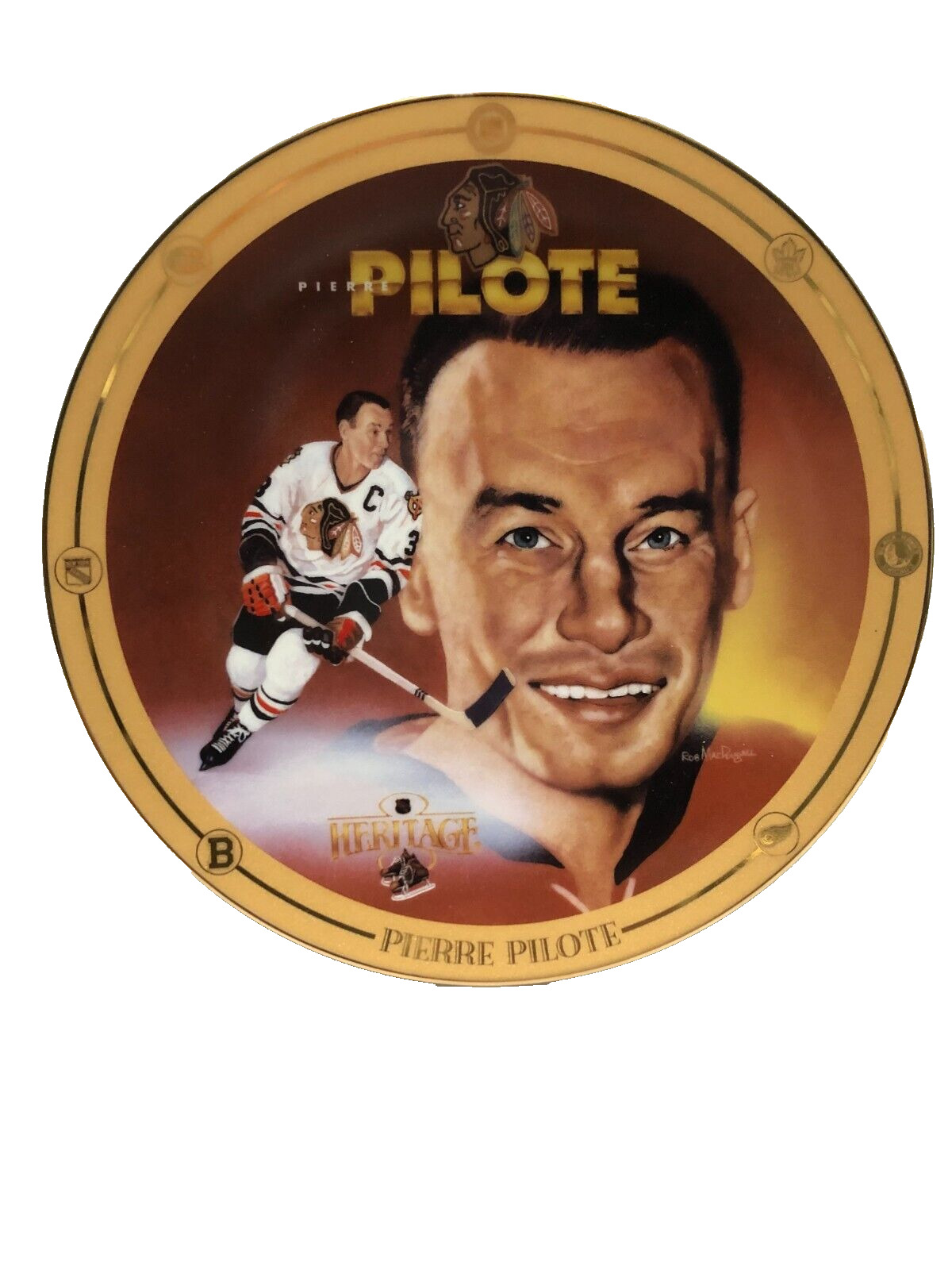 Pierre Pilote - Vintage Legends of Hockey\'s Golden Era - Bradford Exchange