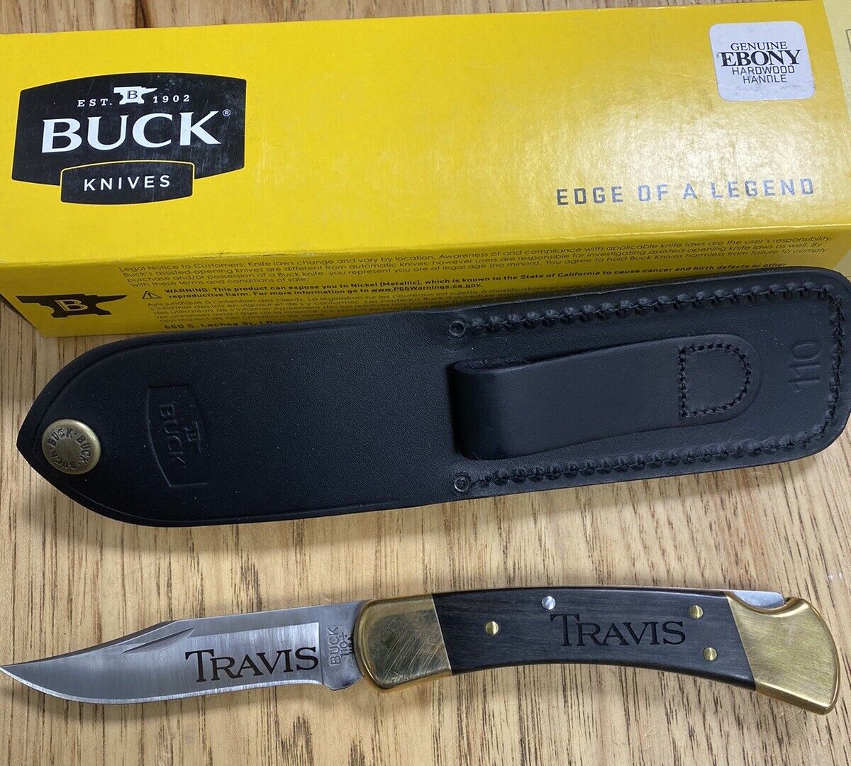Buck Knives 110 Folding Hunter Lock-back Knife, Ebony 4 7/8\