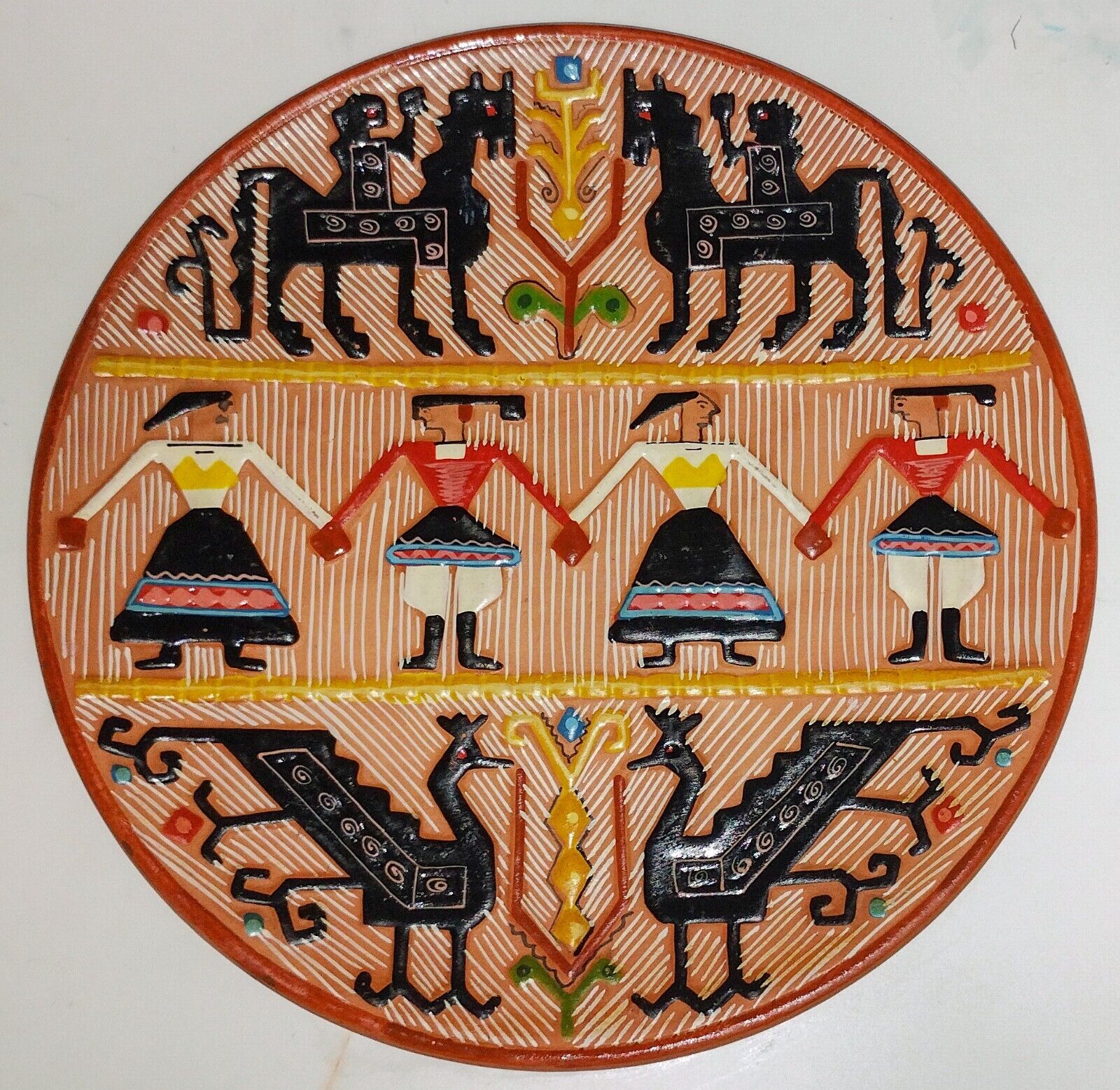 Ciriaco Piras & sons vintage Sardinia Italy ceramic plate wall decoration 1960s