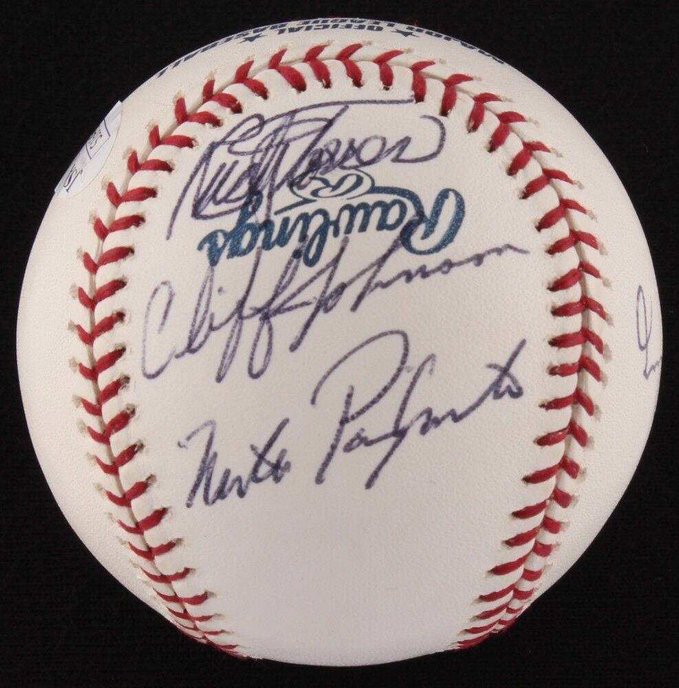 RON GUIDRY CLIFF JOHNSON MIKE PAGLIARULO SIGNED 100th ANNIVERSAY NY YANKEES BALL