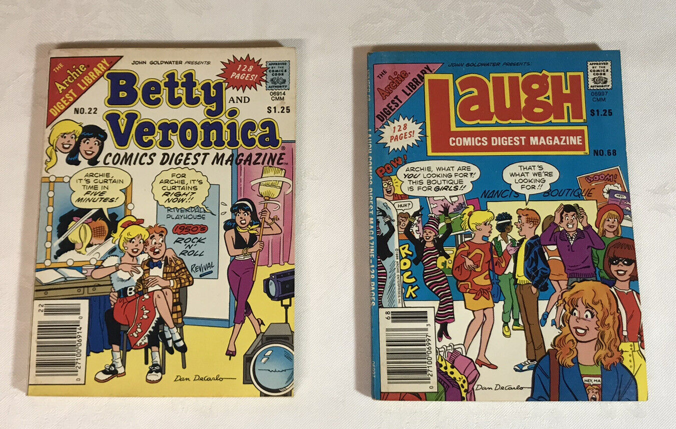 Lot of 2 Betty and Veronica, Archie, Laugh Comics DIGEST MAGAZINE, VGC
