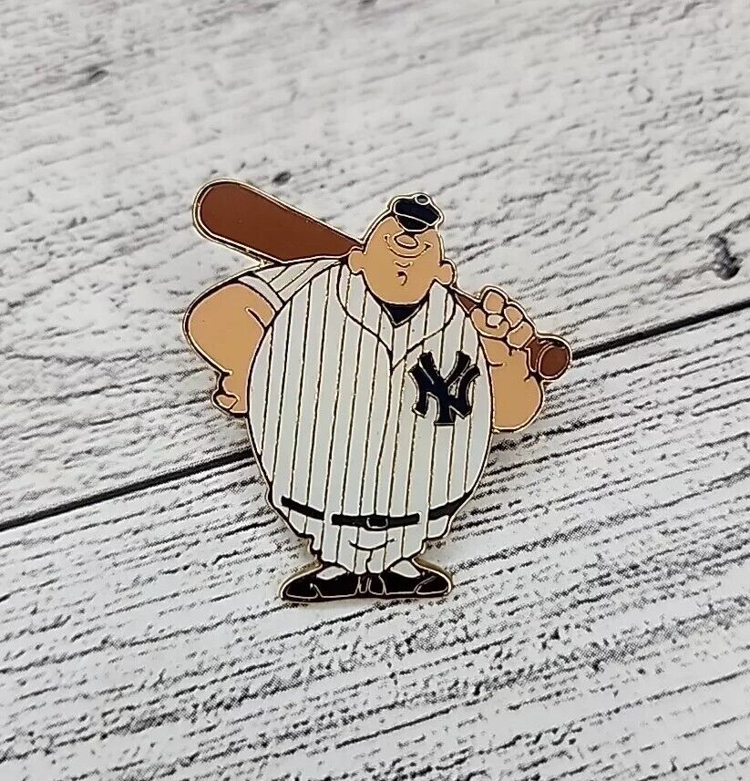 New York Yankees Aminco 04 Cartoon Guy Holding Bat Collectible Lapel Hat Pin MLB